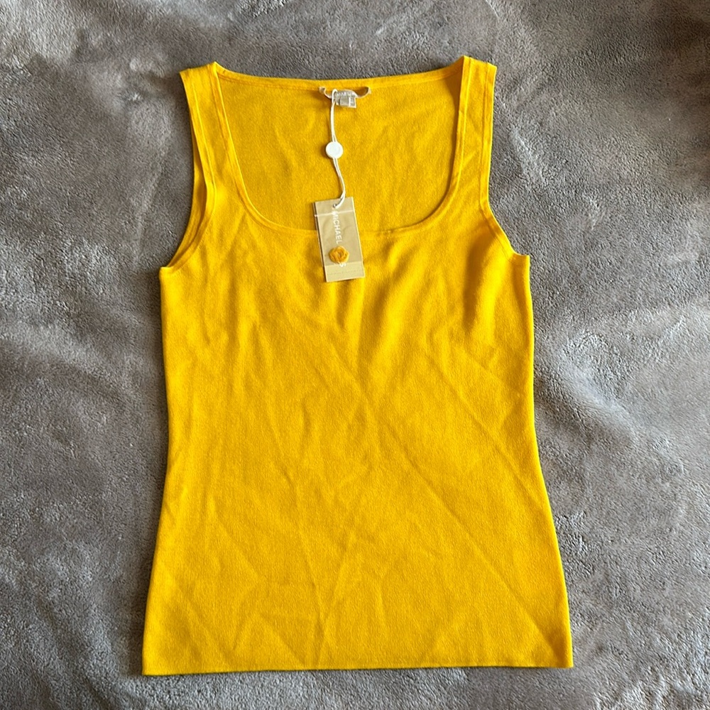 Yellow Michael Kors tank top 100% cashmere - never worn NWT!